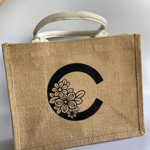 Monogram Burlap bag ₱350.00